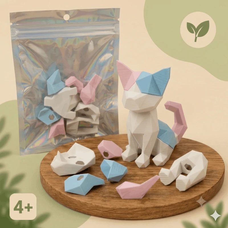 Магнітний 3D-конструктор «Кошеня»