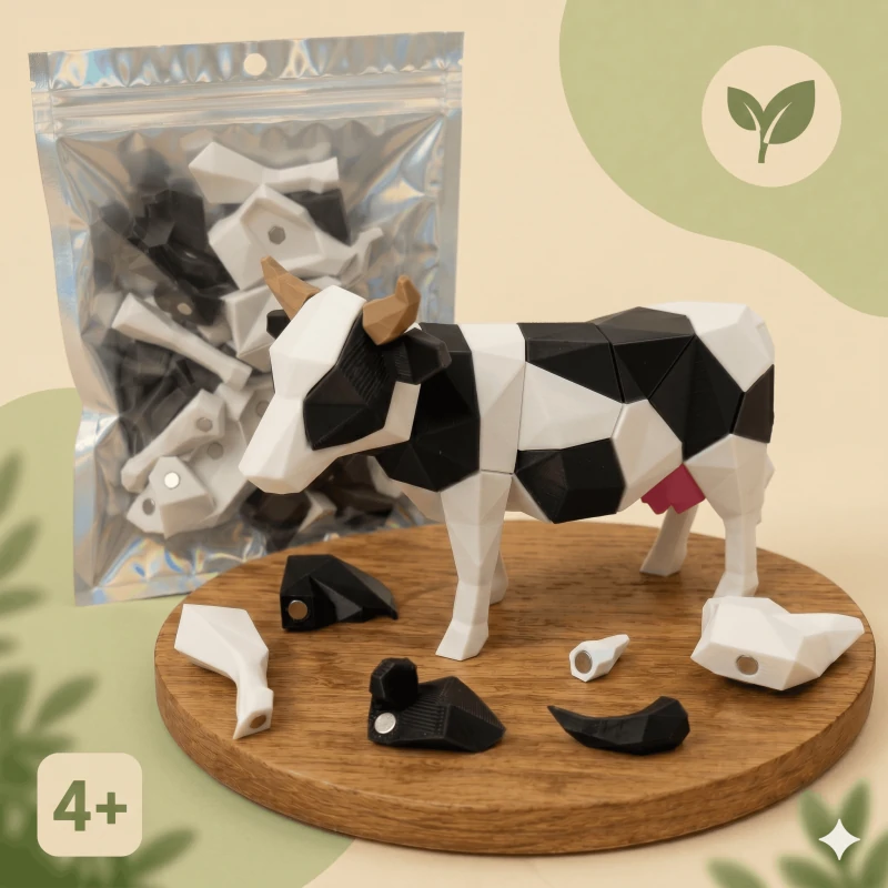 Магнітний 3D-конструктор «Корова»