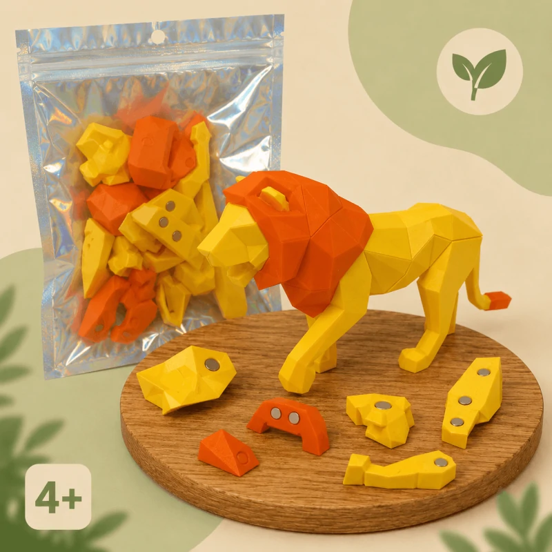 Магнітний 3D-конструктор «Лев»